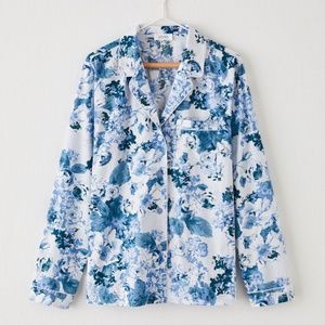 Haven Well Within Organic Cotton Poplin Floral Sleep Top - Size Large